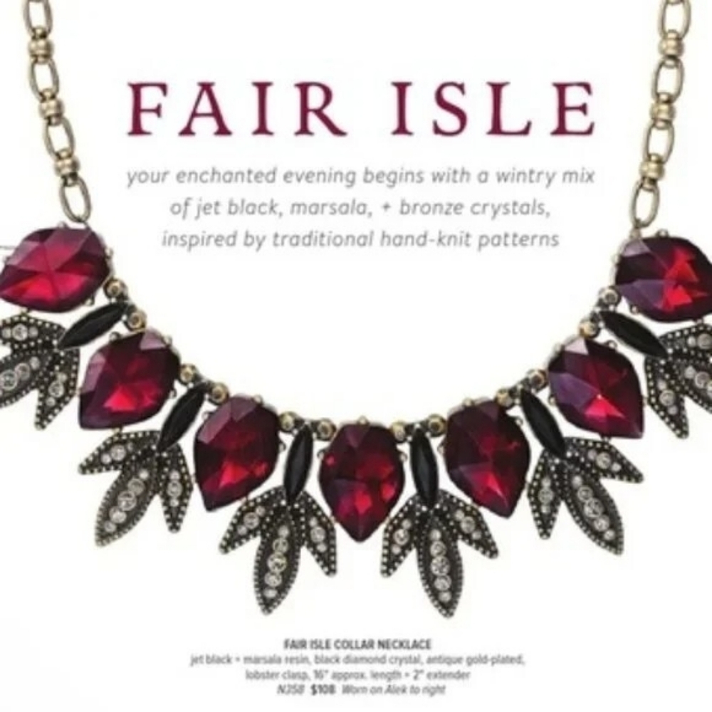 Chloe + Isabel Fair Isle Necklace with Jet Black and Marsala